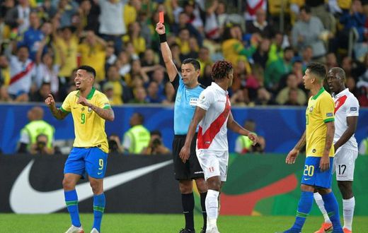 Jesus was sent off in the Copa America final
