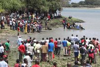 Locals gathered to watch retrieval of car that sank at the Kilindini channel with Mariam Kigenda and her daughter on board. Government pledges support