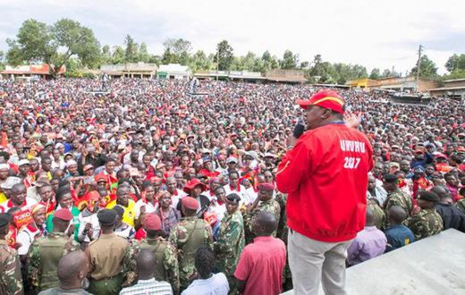 President Uhuru Kenyatta in Kisii on October 5, 2017. Peter Magara who was a member of Kisii professionals campaign lobby group was found dead outside his hotel room in Kisii on Saturday