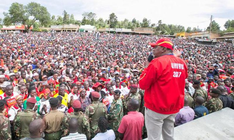 President Uhuru Kenyatta in Kisii on October 5, 2017. Peter Magara who was a member of Kisii professionals campaign lobby group was found dead outside his hotel room in Kisii on Saturday