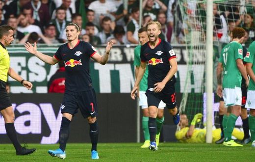 Marcel Sabitzer scored a first half free kick as Leipzig beat Cologne 3-0