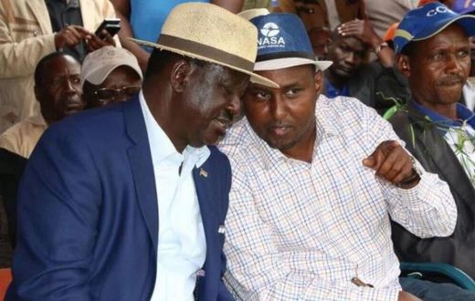 File image of Raila Odinga with Junet Mohamed. Junet has led MPs in declaring support for new currency notes with Jomo Kenyatta statue