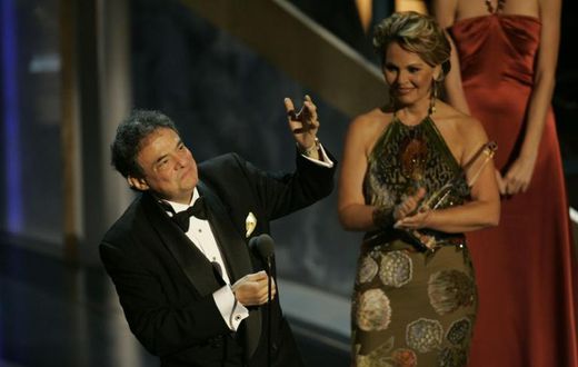 Mexican singer Jose Jose accepts an award during the 6th Annual Latin Grammy Awards show at the Shrine Auditorium in Los Angeles, California on November 02, 2005