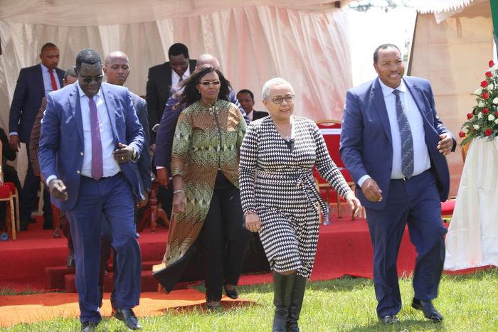 File image of Ferdinand Waititu with First Lady Margaret Kenyatta