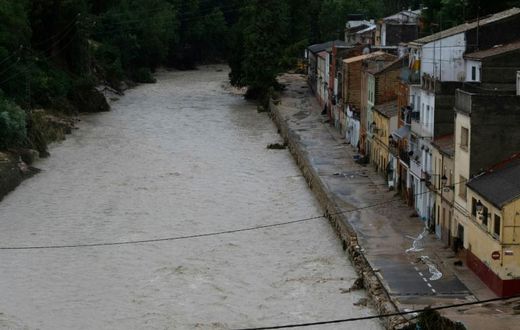 The Clariano river burst its banks, flooding the town of Ontinyent, which suffered its heaviest rainfall since records began