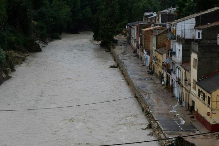 The Clariano river burst its banks, flooding the town of Ontinyent, which suffered its heaviest rainfall since records began