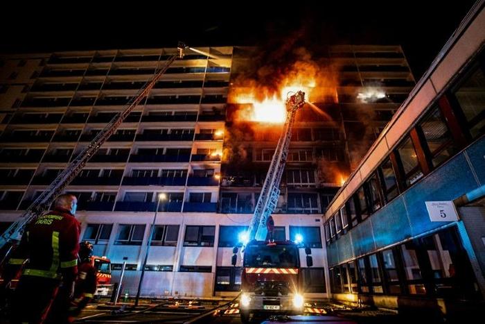 Around 100 firefighters battled the blaze for more than two hours