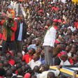 Uasin Gishu Governor Jackson Mandago (left), Nandi Hills MP Alfred Keter and his Kapsaret counterpart Oscar Sudi during a campaign in Eldoret town on April 19, 2017.