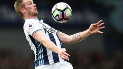 The Baggies' hope of an immediate return to the top-flight were dented when captain Chris Brunt (pictured May 2017) was sent-off 10 minutes from the end of normal time