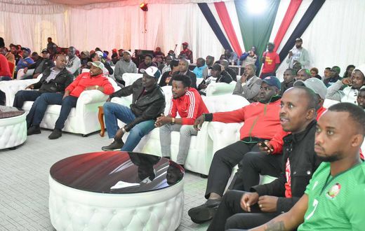 DP William Ruto among other elected leaders watching the Algeria versus Kenya AFCON match. Politicians rain insults on Harambee Stars after 2-0 loss in first AFCON match