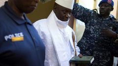 Yahya Jammeh, pictured in December 2016, ruled the tiny West African country of The Gambia for 22 years