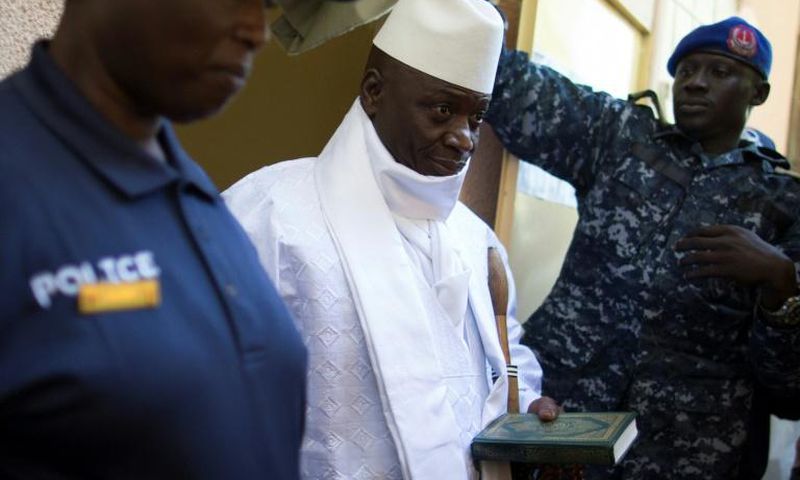 Yahya Jammeh, pictured in December 2016, ruled the tiny West African country of The Gambia for 22 years