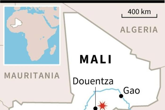 Mali map showing site of the blast