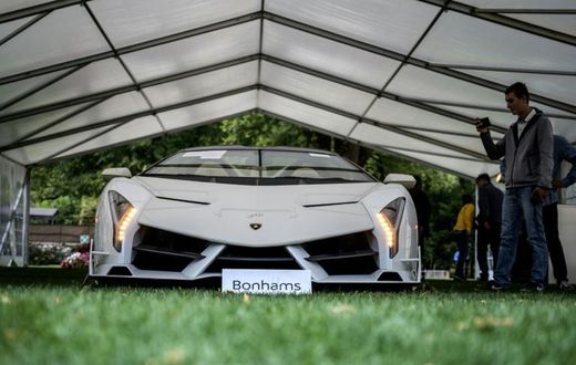 This Lamborghini Veneno Roadster one of only nine in the world, fetched a world record 7.6 million euros