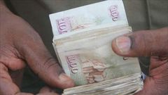 File Image of A bundle of Ksh1,000 notes