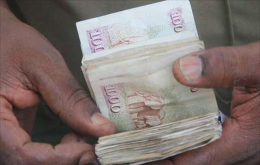 File Image of A bundle of Ksh1,000 notes