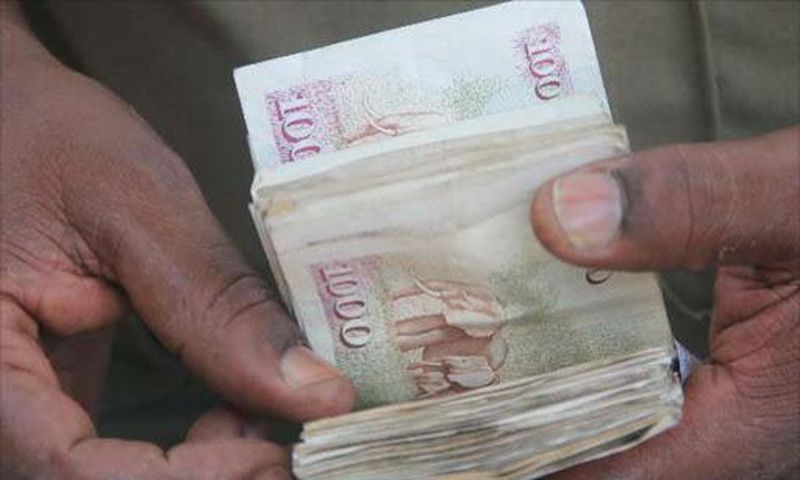 File Image of A bundle of Ksh1,000 notes