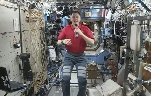 Nick Hague, shown here aboard the ISS conversing live with US actor Brad Pitt, had a close brush with death along with Russian cosmonaut Aleksey Ovchinin in October 2018