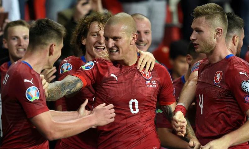 Zdenek Ondrasek (C) came off the bench to end England's 43-match unbeaten run in qualifying for major tournaments