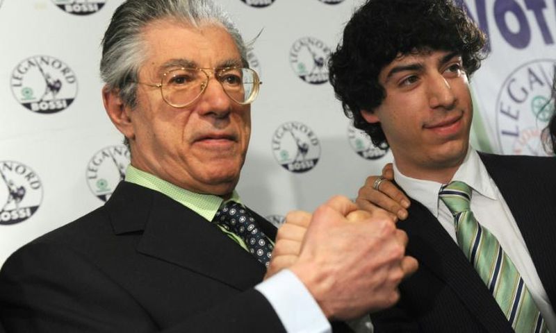 Bossi, as well as his sons Renzo and Riccardo and other relatives, spent the funds on home improvement, renting luxury cars and even dental work. Umberto and Renzo Bossi are shown here in 2010