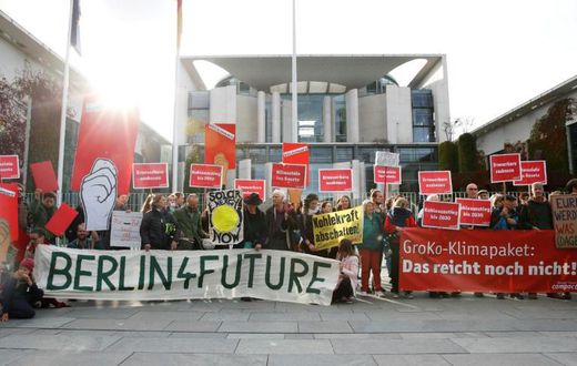 Protesting voices have grown louder in Germany, putting pressure on Chancellor Angelaq Merkel and her government to strike a broad climate deal
