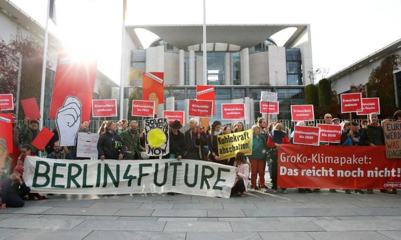 Protesting voices have grown louder in Germany, putting pressure on Chancellor Angelaq Merkel and her government to strike a broad climate deal