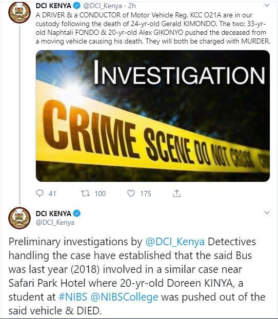 DCI take action against ZAMZAM SACCO bus terrorizing Nairobi residents