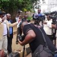 Journalists assembling to be addressed by Kisumu Governor Anyang Nyong'o
