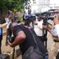 Journalists assembling to be addressed by Kisumu Governor Anyang Nyong'o