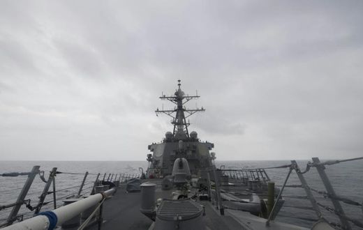 The US military has been using guided-missile destroyers like this one, the USS John McCain, seen here in a US Navy photo, as it seeks to enforce an international 'freedom of operation' near islands claimed by Beijing in the South China Sea