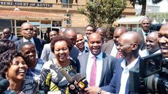 Governor Anne Waiguru outside the Supreme Court/ courtesy