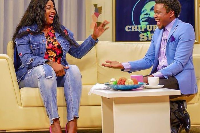 Shilole with Chipukzeey. Shilole breaks down in tears over her poor English