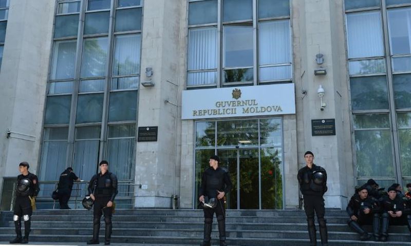 Moldovan police forces were guarding the government headquarters in the capital Chisinau