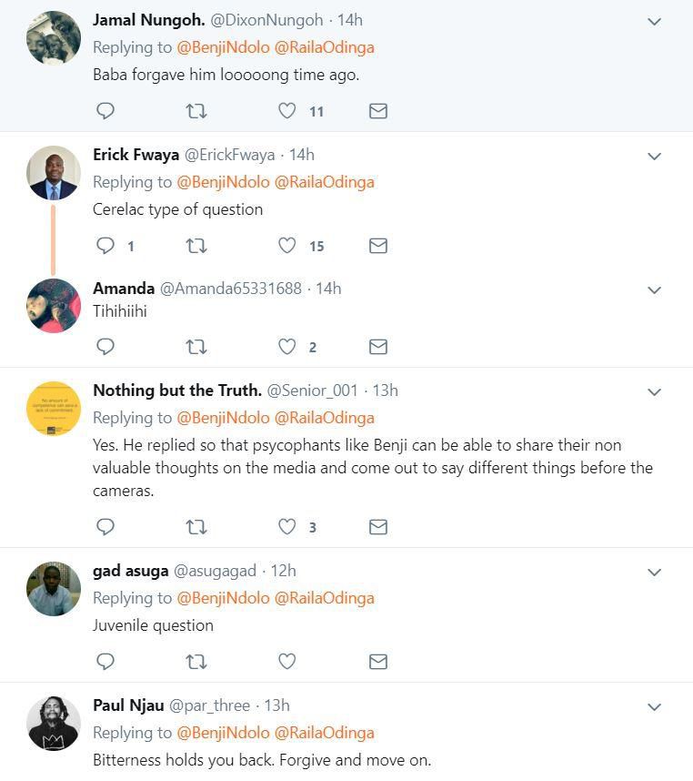 Comments on Benji Ndolo's question to AU special envoy Raila Odinga