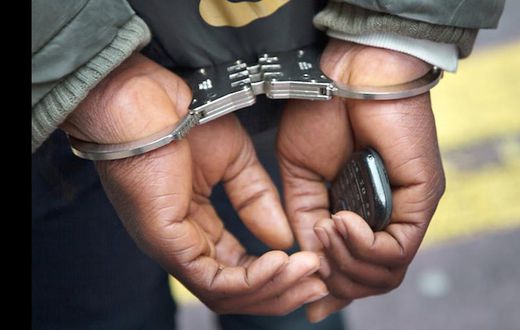 A man in handcuffs