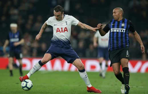 Dimitar Berbatov played for Tottenham in an exhibition game against an Inter Milan veterans team containing Mikael Silvestre in March. Berbatov scored
