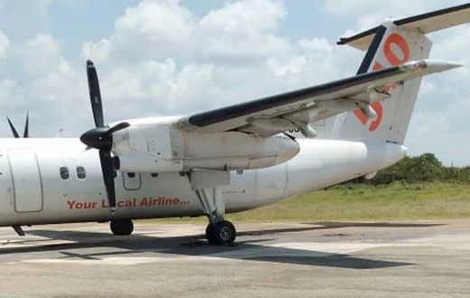 Scare as Fly540 plane gets stuck in pothole during take off at Manda Airport, Lamu