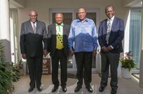 Left to right: Jubilee Vice Chairman David Murathe, ANC Deputy President David Mabuza, President Uhuru Kenyatta and Jubilee Secretary General Raphael Tuju