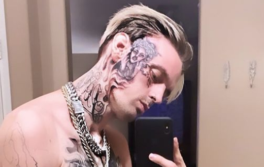 Aaron Carter Got a Really Big Face Tattoo
