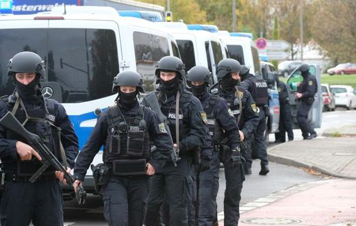 The area is under lockdown after a shooting in the German city of Halle