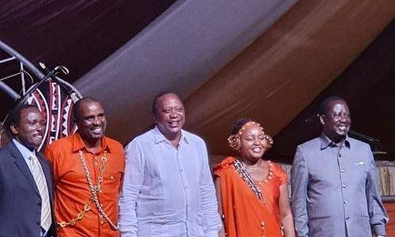 Kalonzo Muyoka, Kamotho Waiganjo, President Uhuru Kenyatta, Anne Waiguru and Raila Odinga