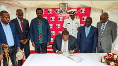 President Uhuru Kenyatta during the inauguration of the revamped New KCC Dandora Factory as part of celebrations to mark Ushirika Day Celebrations 2019