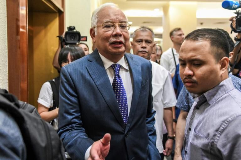Malaysia's former prime minister Najib Razak arrives at the Kuala Lumpur High Court during an earlier appearance