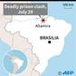 Map of Brazil locating Altamira, where at least 52 people were killed in prison clashes on Monday