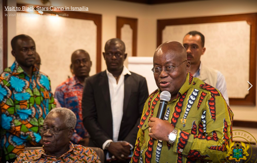 Nana Addo visits Black Stars in Egypt