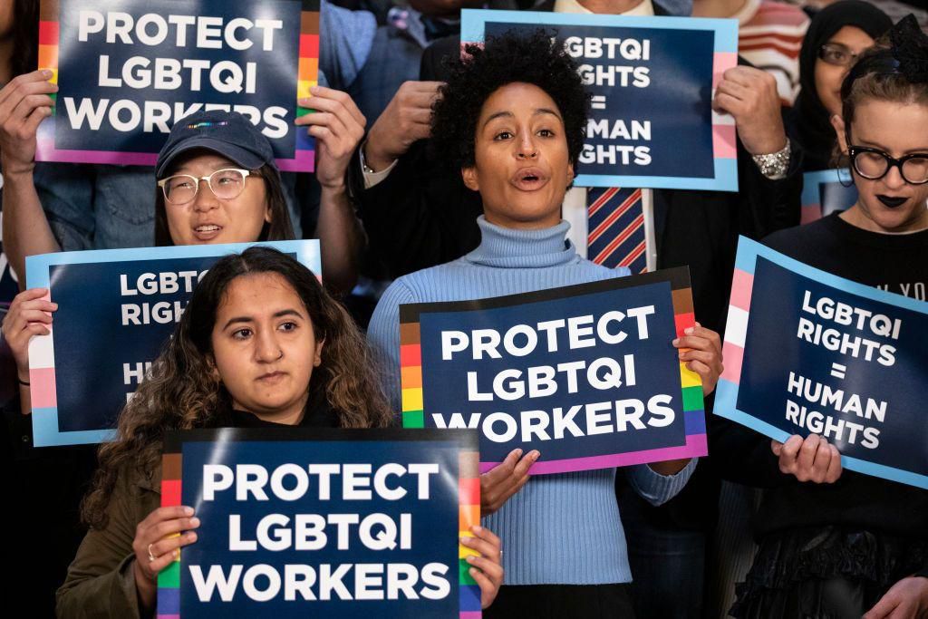 LGBTQ Activists Rally In NYC As Supreme Court Hears Arguments On Workplace Rights