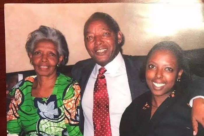 The late John Michuki (centre) with his late wife Josephine Watiri and their last born daughter Wanja Michuki. Wanja sues siblings over the former Environment minister's estate