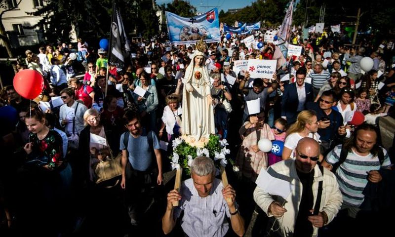The "National March for Life" attracted 50,000 people, according to the Catholic Episcopal Conference of Slovakia which organised the event.