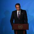 Greek Prime Minister Kyriakos Mitsotakis speaks during a climate summit at the United Nations