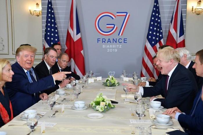 UK Prime Minister Boris Johnson and US President Donald Trump were on obviously friendly terms as they sat down for a working breakfast in the French resort of Biarritz